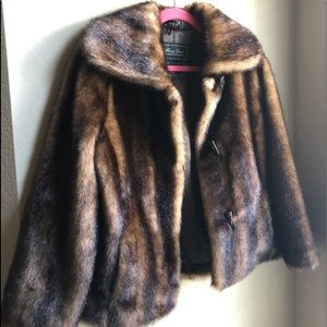 Terry Lewis Women’s Faux Mink Fur Coat and Purse